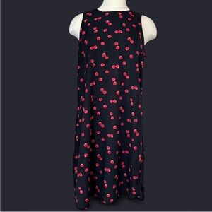 a.n.a Black Dress with Red Cherry Pattern